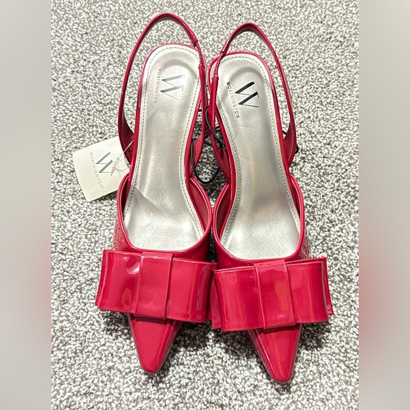 Worthington Women's 9M Vibrant Red Slingback Pumps W/Bow Accent NWT - Picture 9 of 11